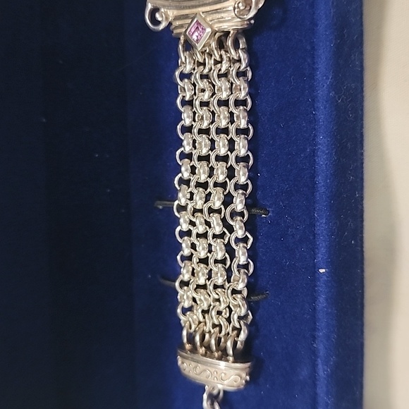 Seidengang 925 Gemstone Bas Relief Bracelet Vintage - Picture 5 of 7